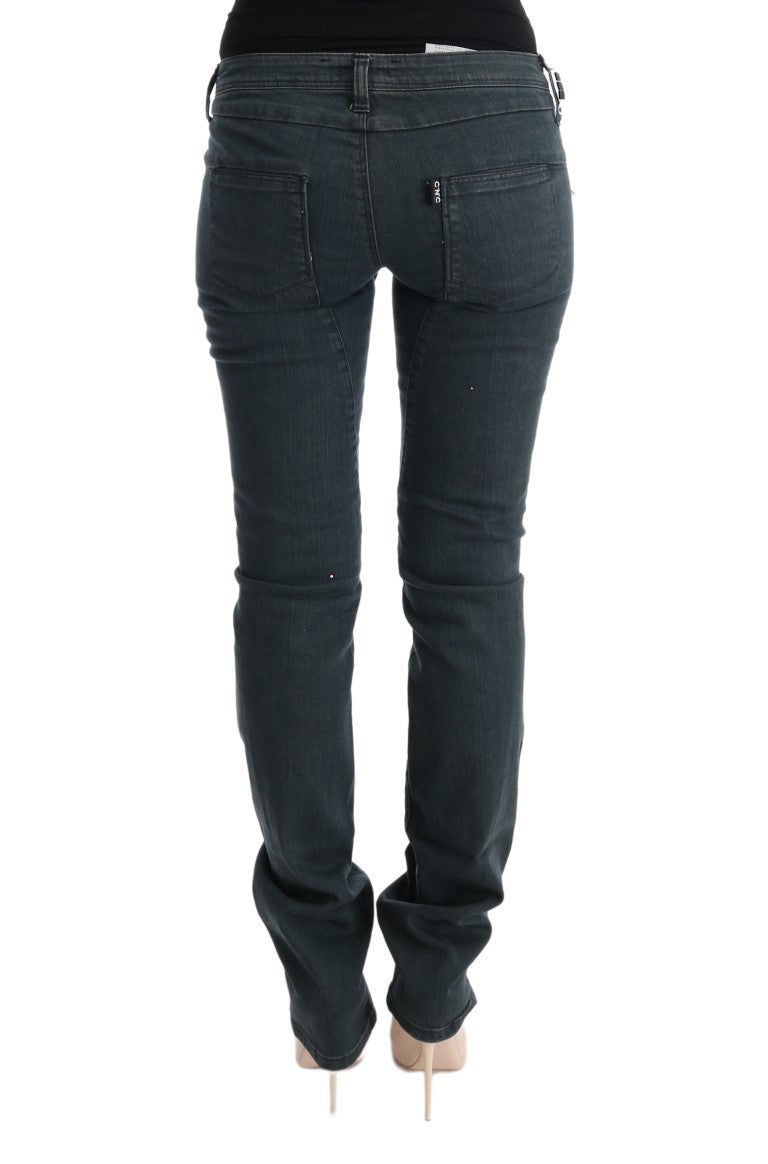 Chic Superslim Gray Cotton Jeans - SEHABRANDS