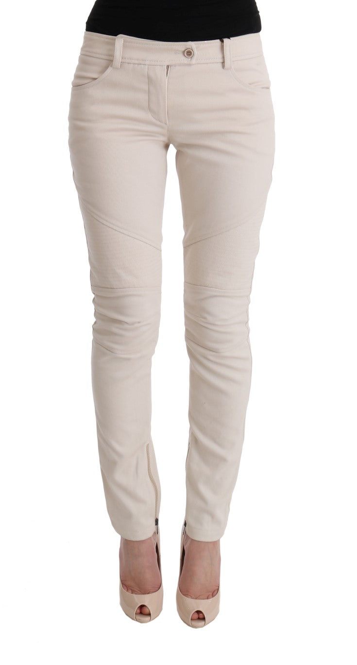 Chic White Slim Fit Denim Treasure - SEHABRANDS