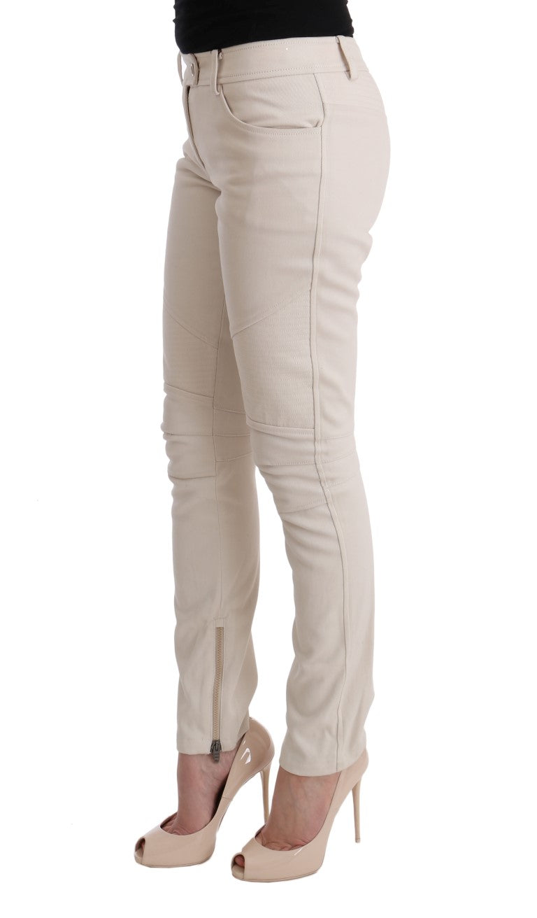 Chic White Slim Fit Denim Treasure - SEHABRANDS