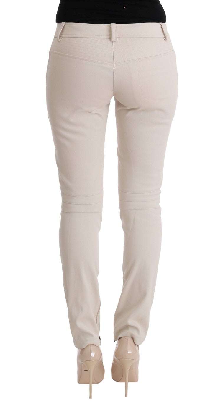 Chic White Slim Fit Denim Treasure - SEHABRANDS