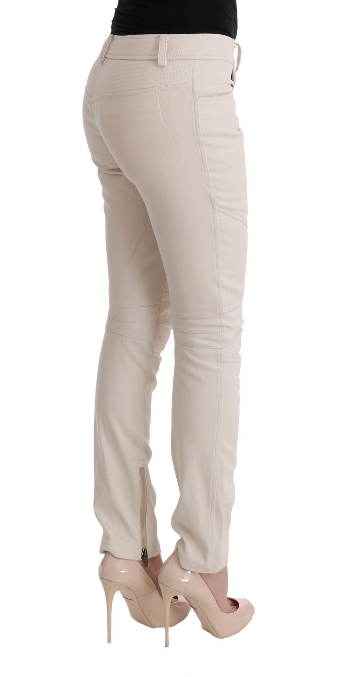 Chic White Slim Fit Denim Treasure - SEHABRANDS