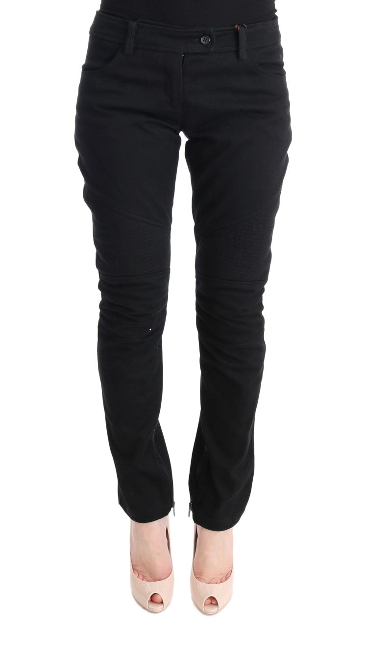 Chic Black Slim Fit Trousers - SEHABRANDS