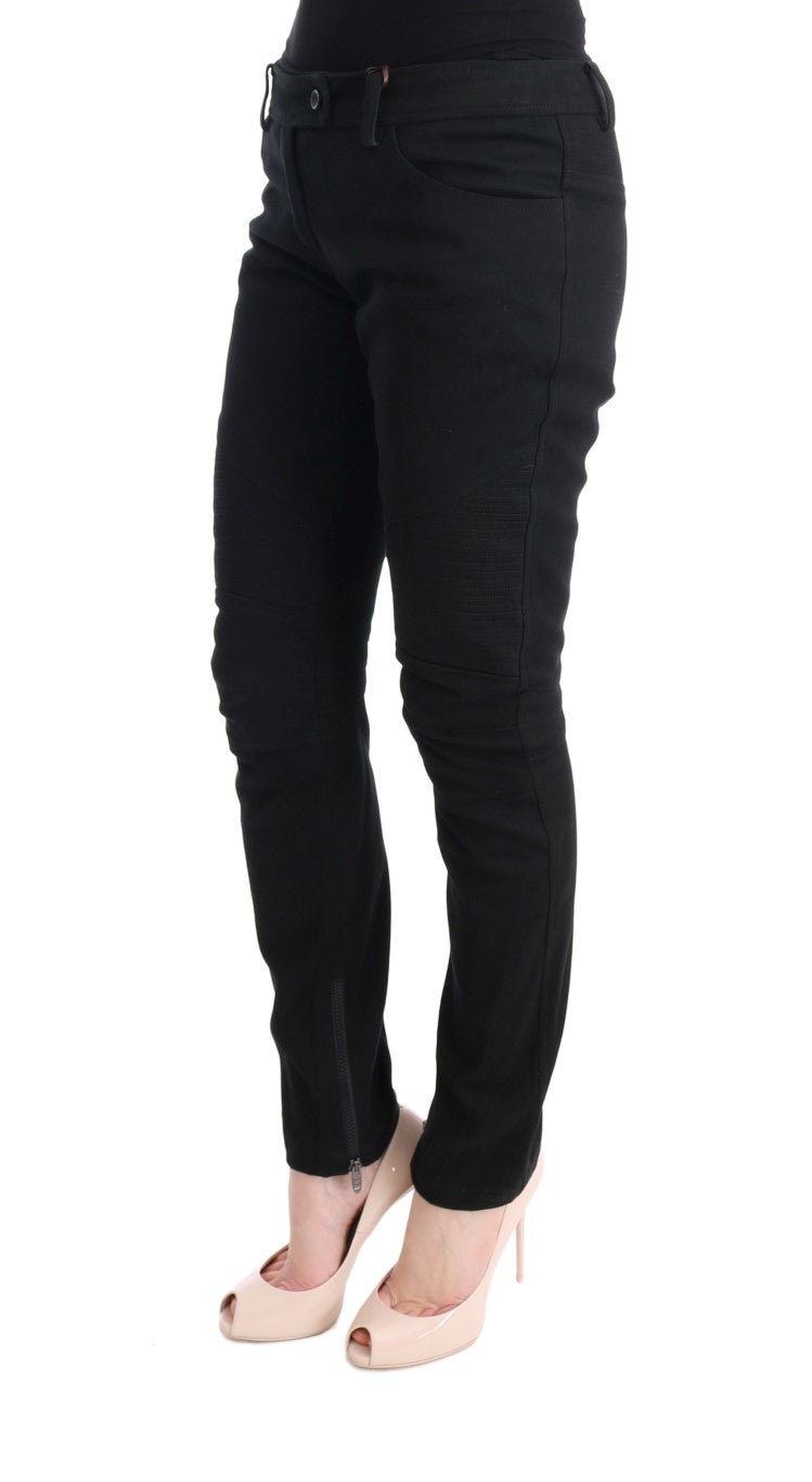 Chic Black Slim Fit Trousers - SEHABRANDS