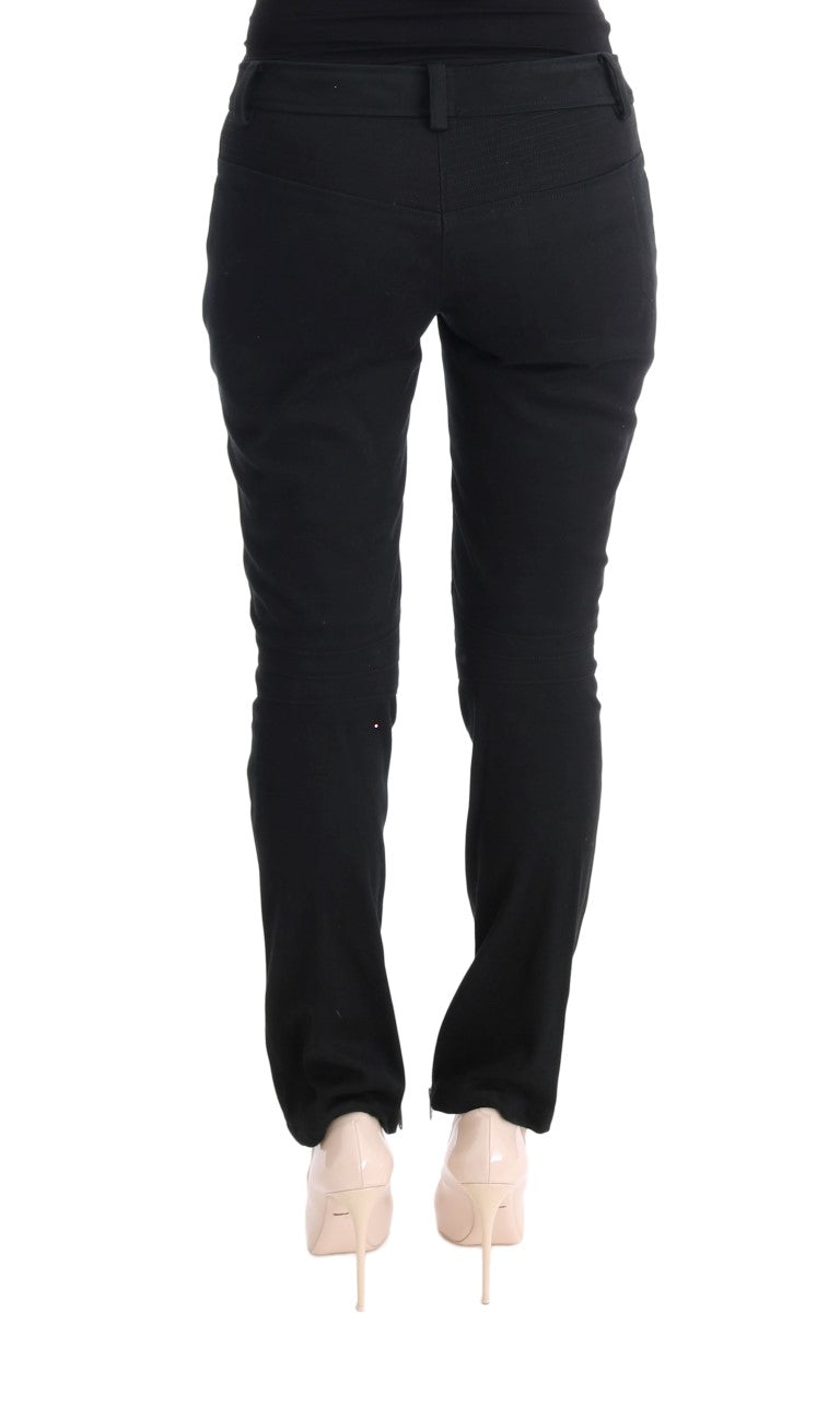 Chic Black Slim Fit Trousers - SEHABRANDS