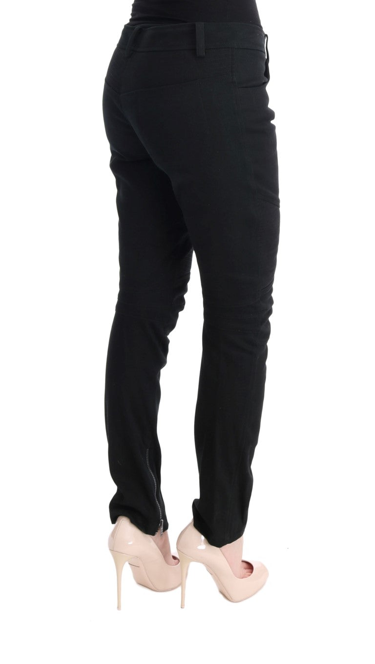 Chic Black Slim Fit Trousers - SEHABRANDS