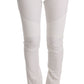 Chic White Slim Fit Cotton Pants - SEHABRANDS