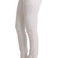 Chic White Slim Fit Cotton Pants - SEHABRANDS