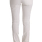 Chic White Slim Fit Cotton Pants - SEHABRANDS