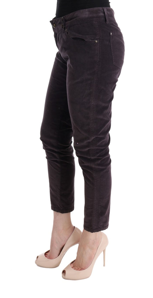 Chic Brown Capri Cropped Cotton Pants - SEHABRANDS