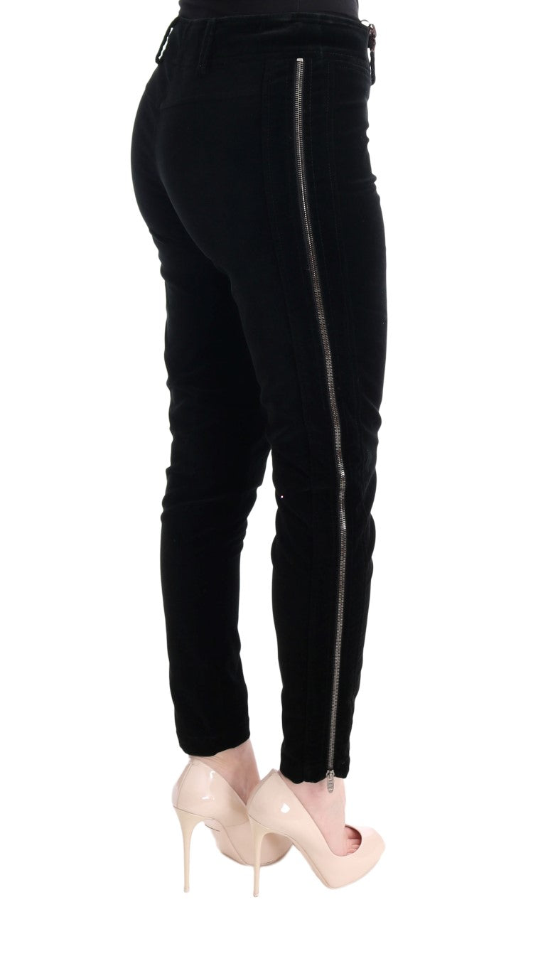 Chic Black Slim Fit Cropped Pants - SEHABRANDS