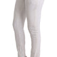 Chic White Slim Fit Cotton Pants - SEHABRANDS