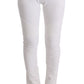 Chic White Slim Fit Cotton Trousers - SEHABRANDS