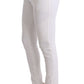 Chic White Slim Fit Cotton Trousers - SEHABRANDS