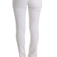 Chic White Slim Fit Cotton Trousers - SEHABRANDS