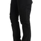 Sleek Black Cotton Slim Fit Pants - SEHABRANDS