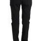 Sleek Black Cotton Slim Fit Pants - SEHABRANDS