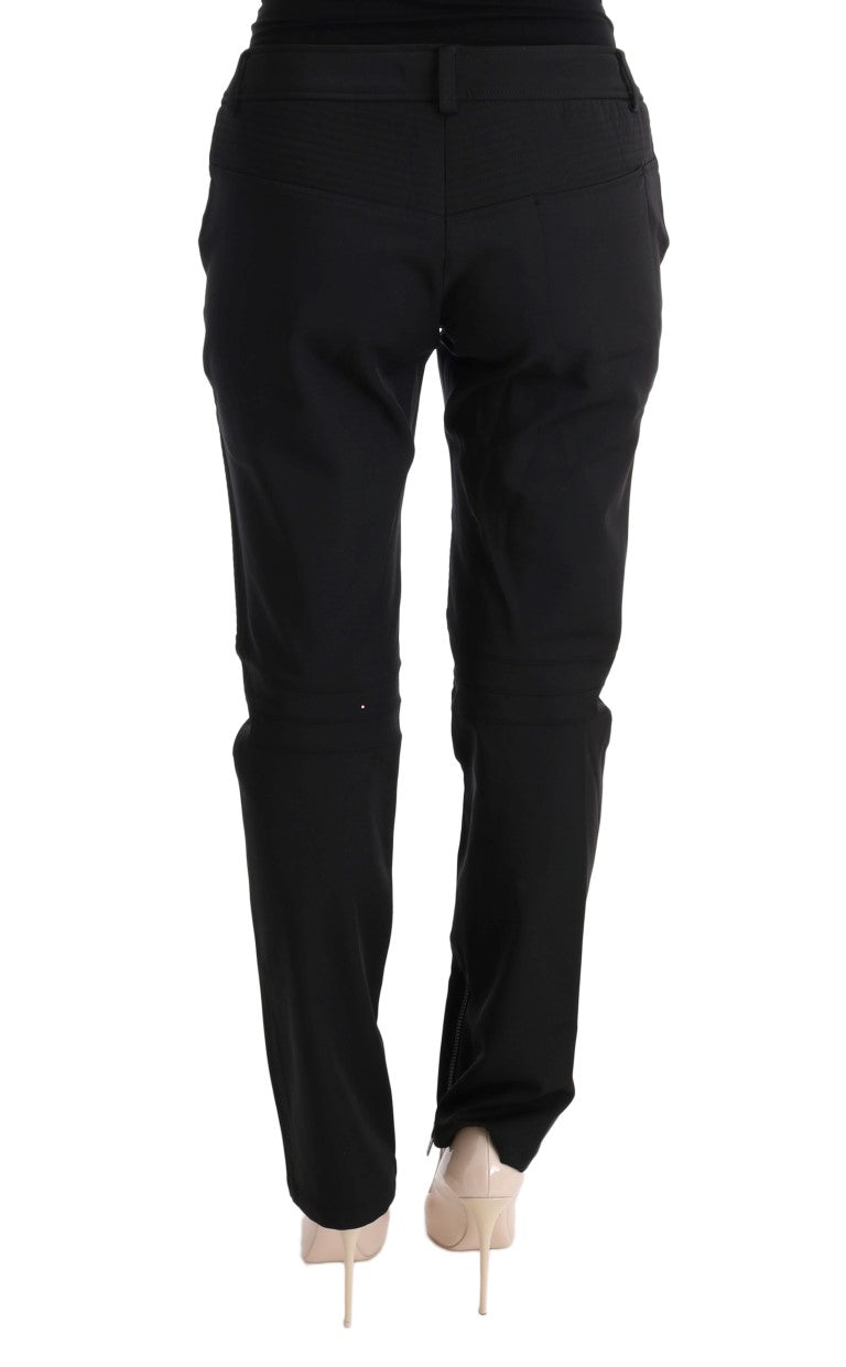 Sleek Black Cotton Slim Fit Pants - SEHABRANDS