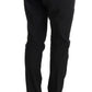 Sleek Black Cotton Slim Fit Pants - SEHABRANDS