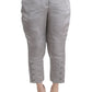 Chic Gray Cropped Silk Pants - SEHABRANDS