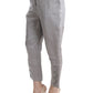 Chic Gray Cropped Silk Pants - SEHABRANDS