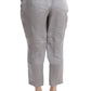 Chic Gray Cropped Silk Pants - SEHABRANDS