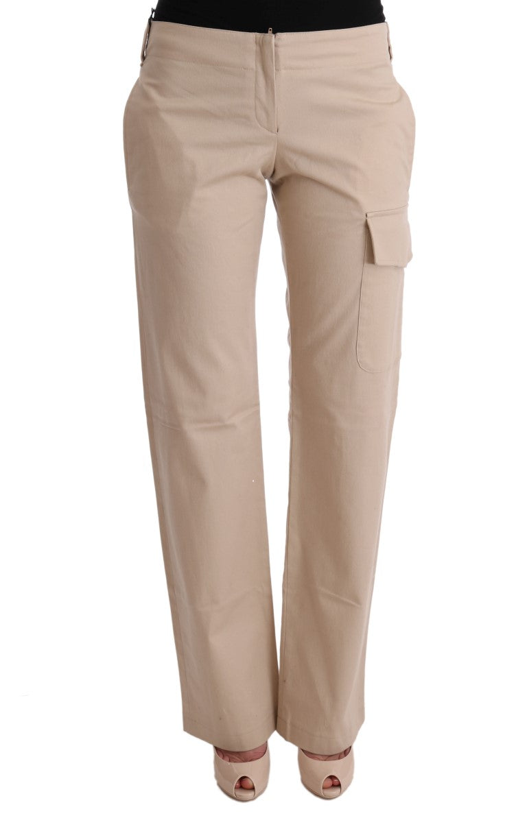 Chic Beige Cropped Pants - Regular Fit Elegance - SEHABRANDS