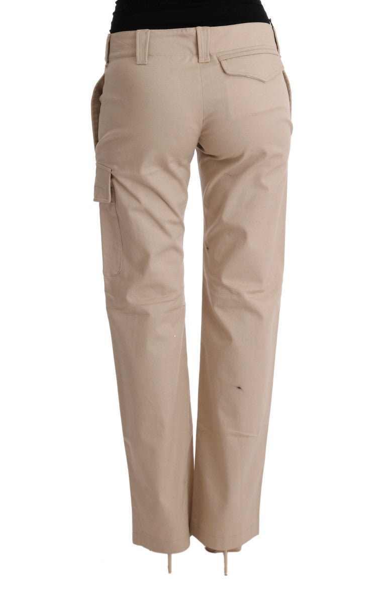 Chic Beige Cropped Pants - Regular Fit Elegance - SEHABRANDS