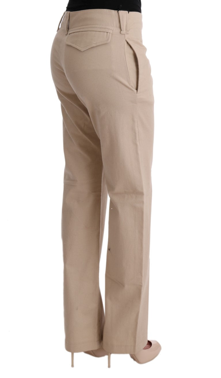 Chic Beige Cropped Pants - Regular Fit Elegance - SEHABRANDS