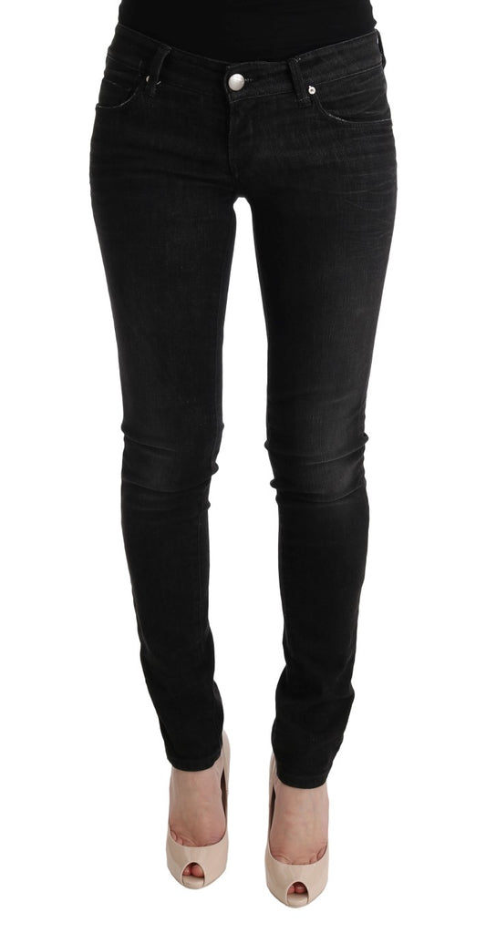 Chic Slim Fit Black Cotton Jeans - SEHABRANDS