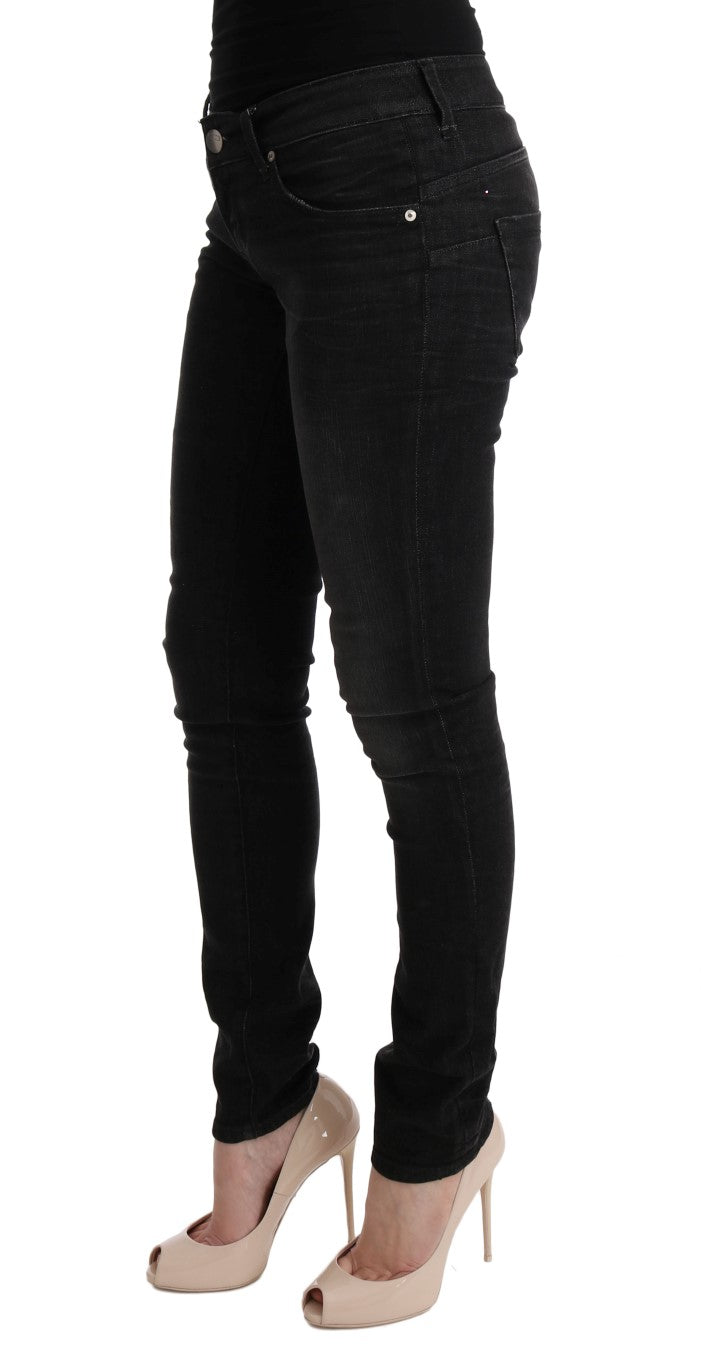 Chic Slim Fit Black Cotton Jeans - SEHABRANDS