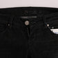 Chic Slim Fit Black Cotton Jeans - SEHABRANDS