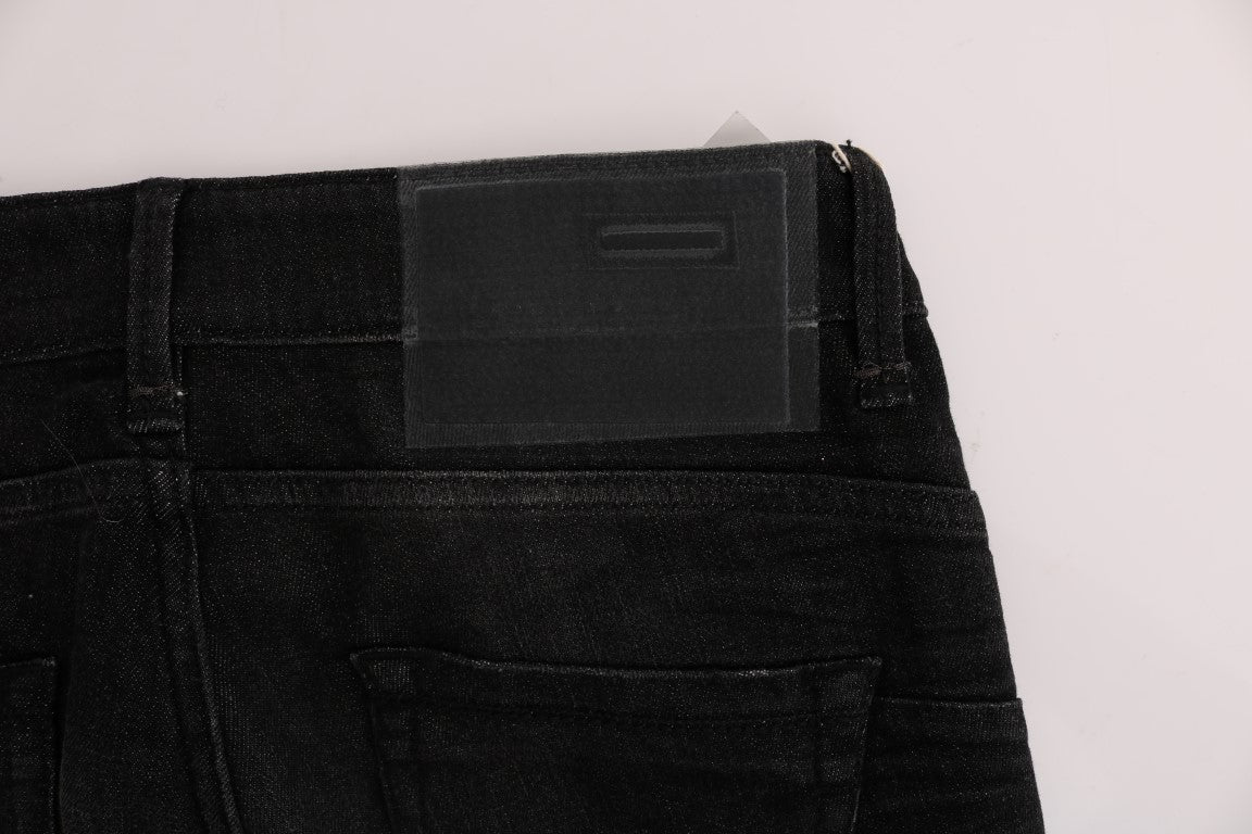 Chic Slim Fit Black Cotton Jeans - SEHABRANDS