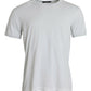 Dolce & Gabbana White Cotton Round Neck Short Sleeve T-shirt