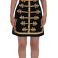 Dolce & Gabbana Elegant Black A-Line Sleeveless Dress with Gold Details