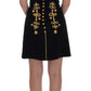 Dolce & Gabbana Elegant Black A-Line Sleeveless Dress with Gold Details