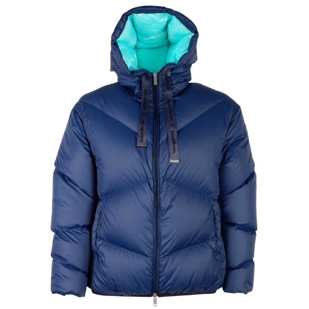 Elegant Blue Feather Down Jacket - SEHABRANDS