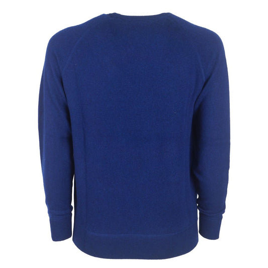 Navy Blue Cashmere Crew Neck Sweater - Slim Fit - SEHABRANDS