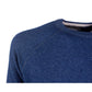 Navy Blue Cashmere Crew Neck Sweater - Slim Fit - SEHABRANDS