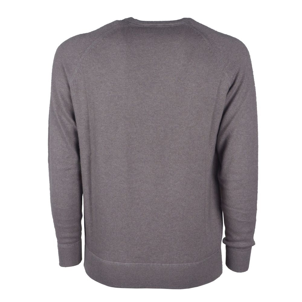 Elegant Gray Cashmere Crew Neck Sweater - SEHABRANDS