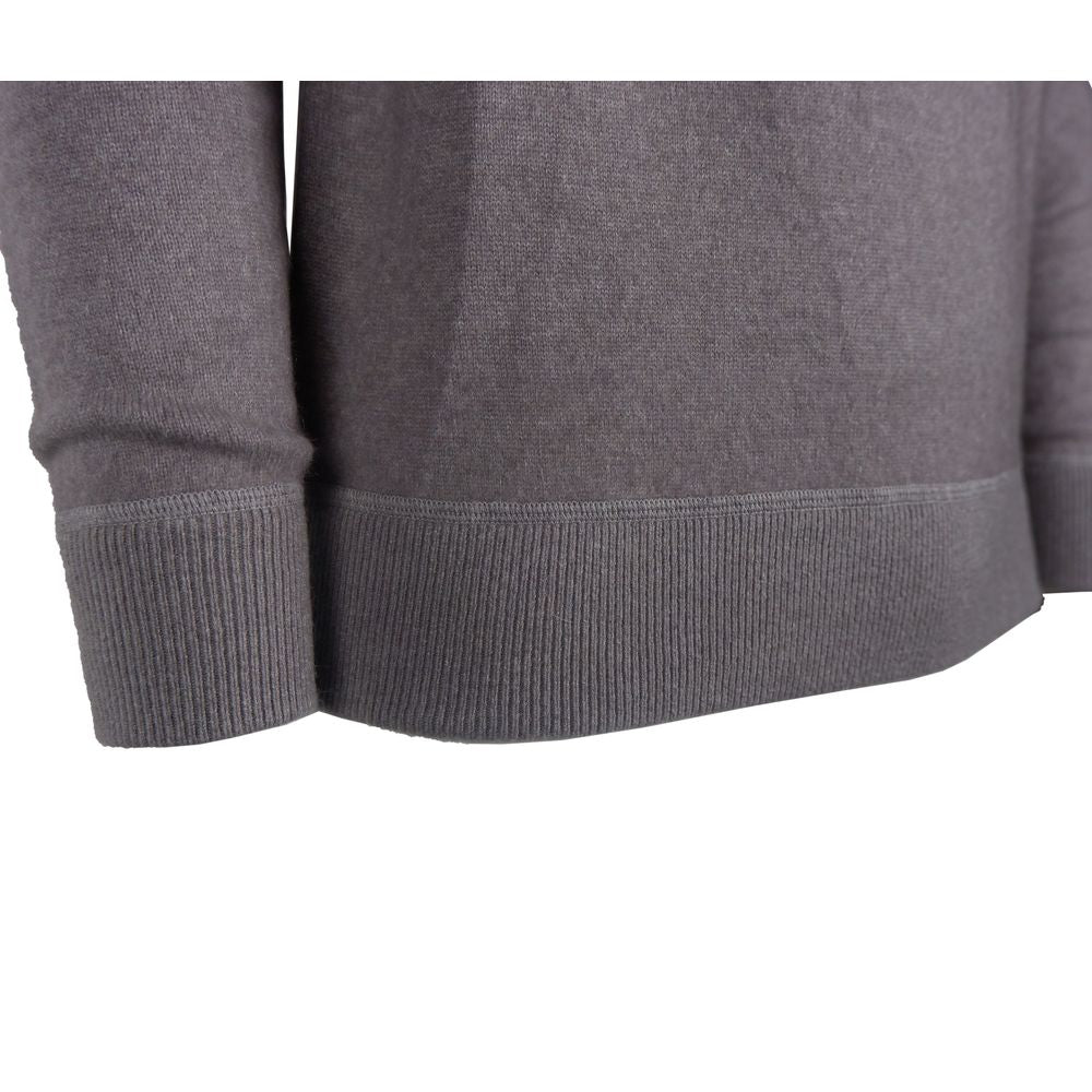 Elegant Gray Cashmere Crew Neck Sweater - SEHABRANDS