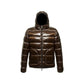 Reversible Hooded Down Jacket in Brown and Black - SEHABRANDS