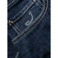 Exclusive Indigo Straight Leg Jeans with Bandana Detail - SEHABRANDS