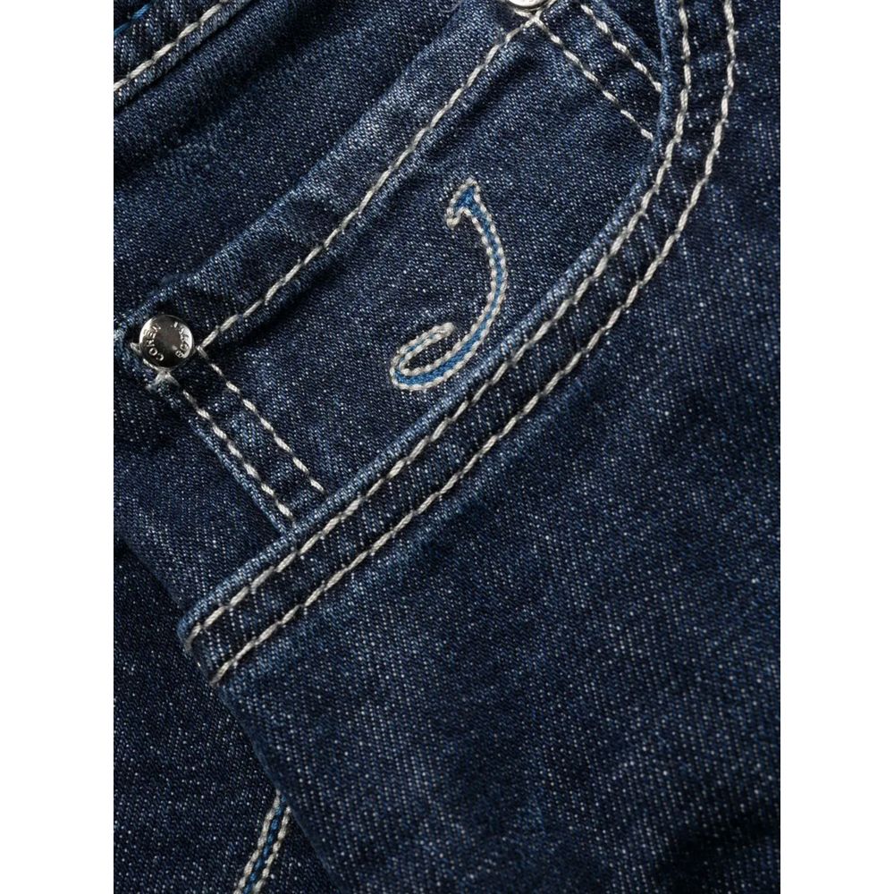 Exclusive Indigo Straight Leg Jeans with Bandana Detail - SEHABRANDS