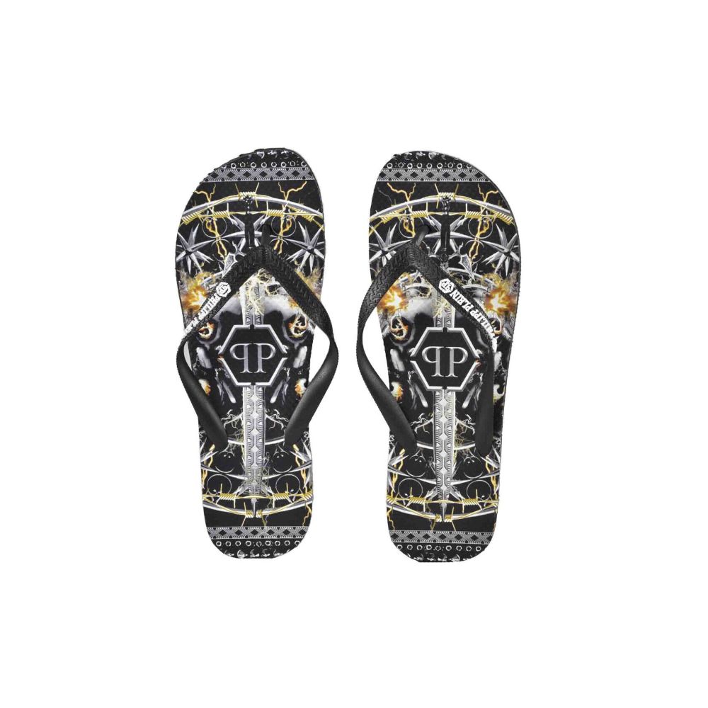 Multicolor Graphic Print Women's Flip Flops - SEHABRANDS