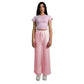 Chic Pink Palazzo Pants with Drawstring - SEHABRANDS