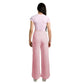 Chic Pink Palazzo Pants with Drawstring - SEHABRANDS