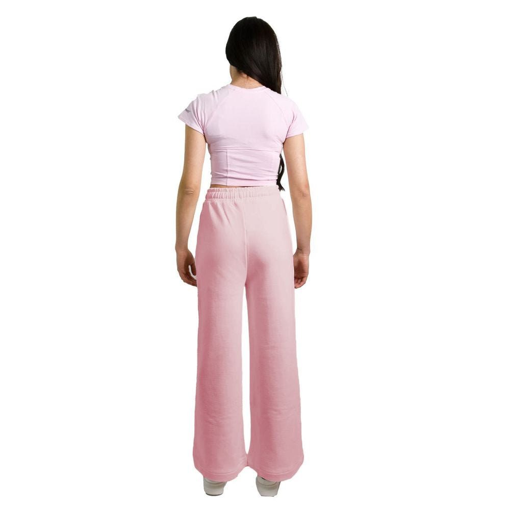 Chic Pink Palazzo Pants with Drawstring - SEHABRANDS