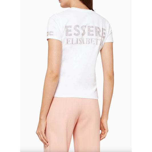 Elegant Rhinestone Studded Cotton Tee - SEHABRANDS