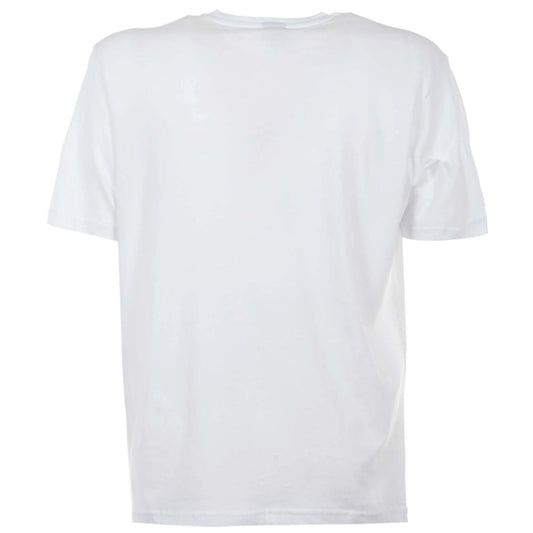 Elegant White Cotton Tee with Bold Blue Logo - SEHABRANDS