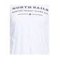 Elegant White Cotton Tee with Chest Print - SEHABRANDS